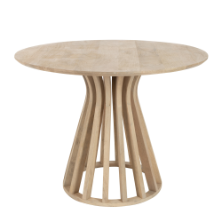 Table à manger ronde 110cm en bois clair ELI