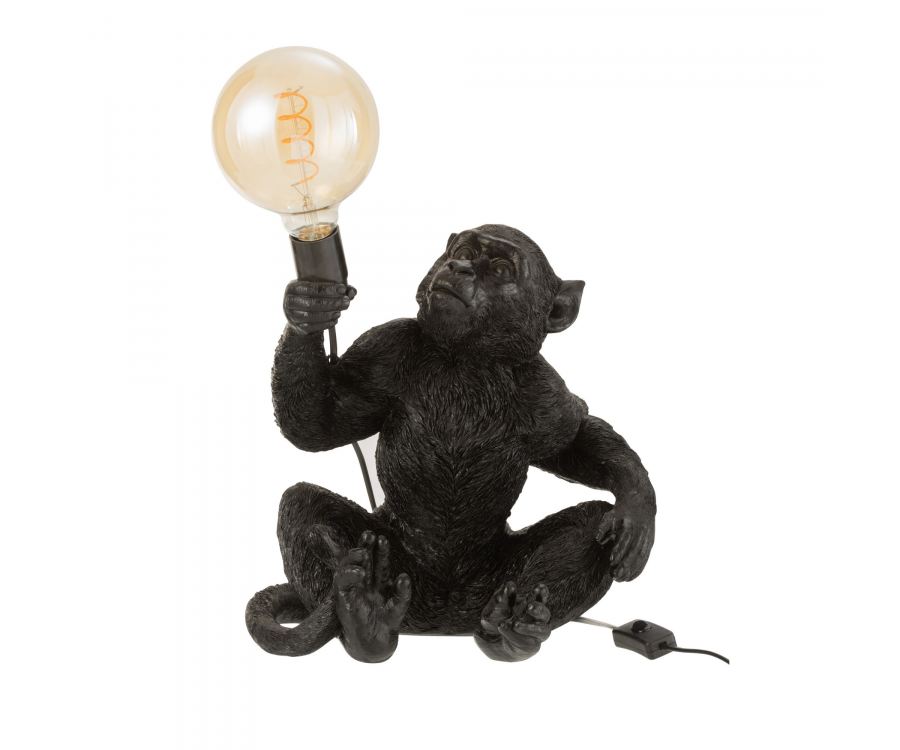 Lampe à poser forme singe en résine marron BANJUL