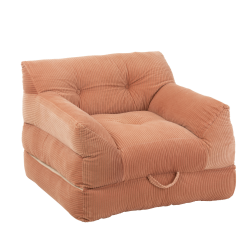 Fauteuil convertible en velours côtélé LENNY