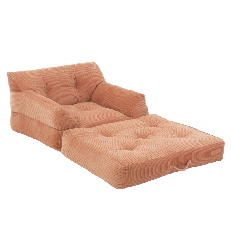 Fauteuil convertible en velours côtélé LENNY