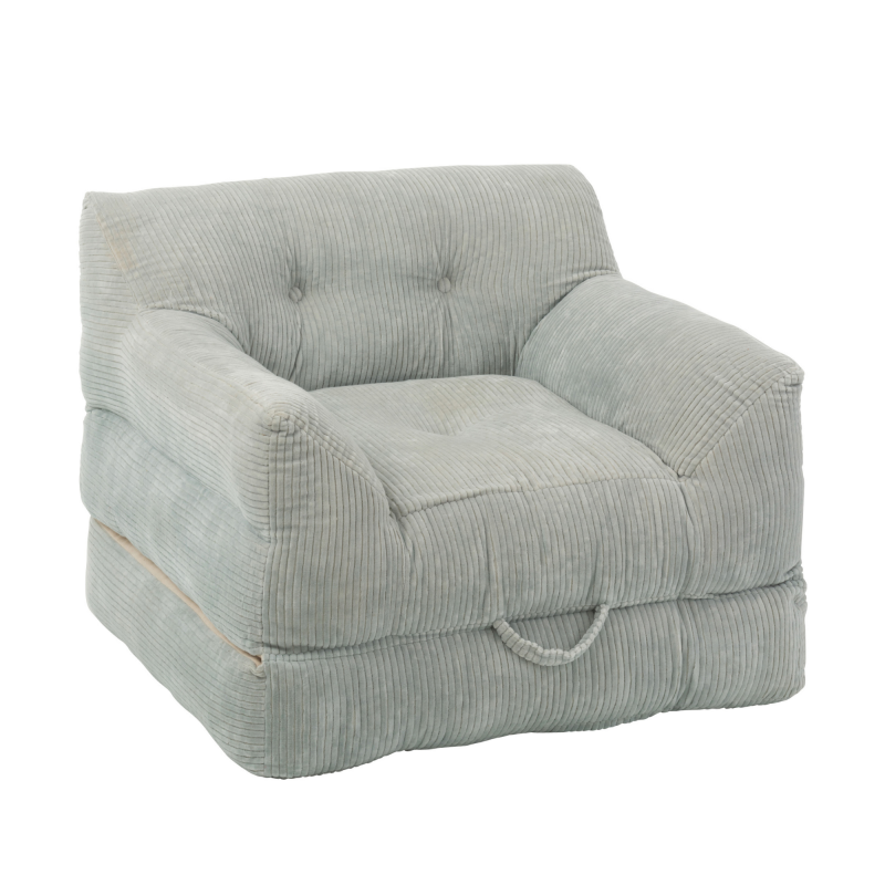 Fauteuil convertible en velours côtélé LENNY