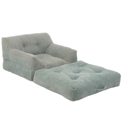 Fauteuil convertible en velours côtélé LENNY