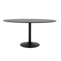 Table à manger ovale 160x110cm en bois noir TACA