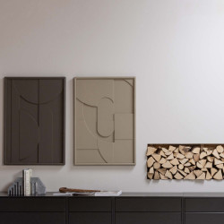 Tableau oeuvre d'art rectangulaire moderne 100x70cm en bois SEVILLE
