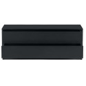 Meuble TV 40,30x100cm en bois massif noir 2 tiroirs TOLEDE