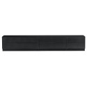 Meuble TV 40,30x100cm en bois massif noir 2 tiroirs TOLEDE
