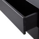 Meuble TV 40,30x100cm en bois massif noir 2 tiroirs TOLEDE