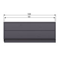 Meuble TV 40,30x100cm en bois massif noir 2 tiroirs TOLEDE