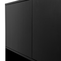 Buffet haut 4 portes en bois de pin massif fsc noir ALICANTE