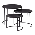 Set de 3 tables d'appoint en métal noir RAZIA