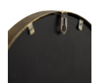 Miroir ovale avec étgaère en métal doré