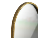 Miroir ovale avec étgaère en métal doré