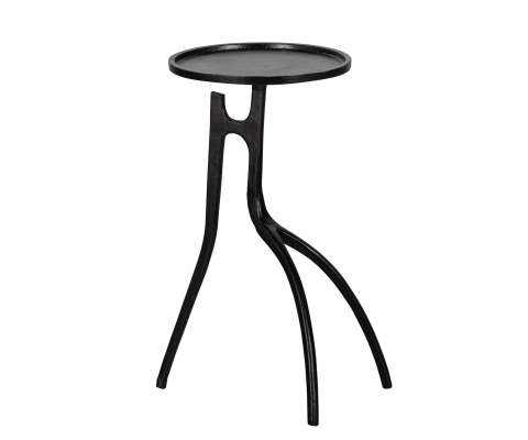 Table d'appoint ronde design en métal noir FIOLI