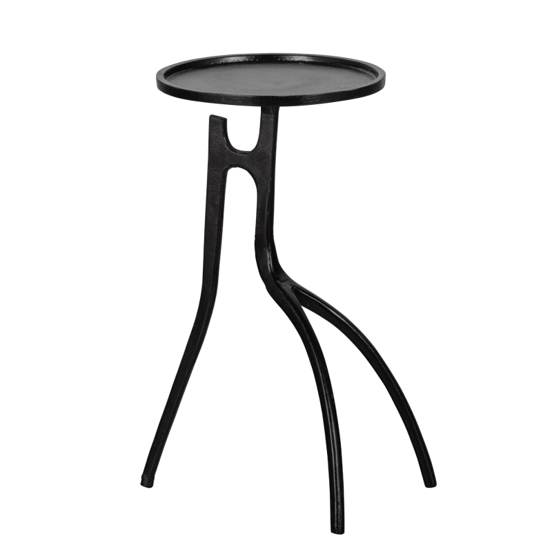 Table d'appoint ronde design en métal noir