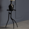 Table d'appoint ronde design en métal noir
