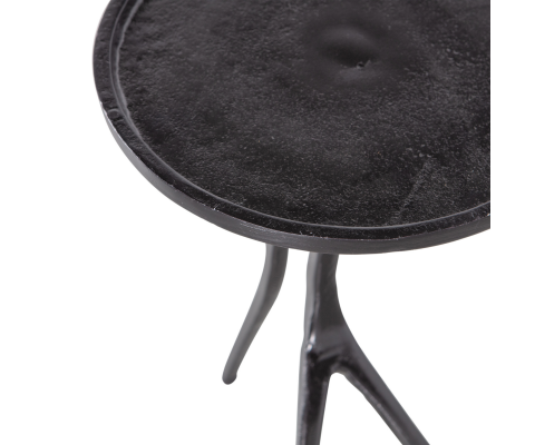 Table d'appoint ronde design en métal noir