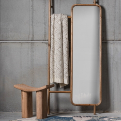 Tabouret bas moderne en bois VANCOUVER