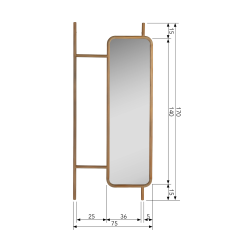 Miroir contemporain en bambou HAMILTON