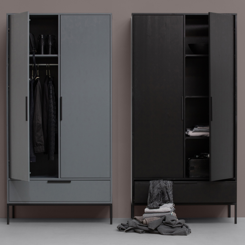 Armoire moderne 180x100cm en bois massif FSC MADAM