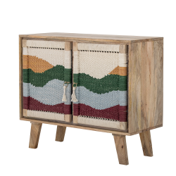 Buffet bas ethnique en bois à motifs en tissu OSAKA