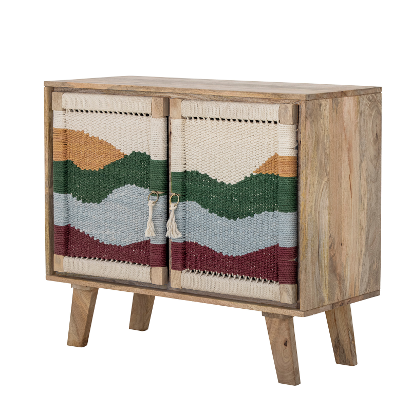 Buffet bas ethnique en bois à motifs en tissu OSAKA