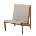 Fauteuil vintage en bois coussin beige PARAISO
