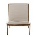 Fauteuil vintage en bois coussin beige PARAISO