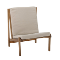 Fauteuil vintage en bois coussin beige PARAISO