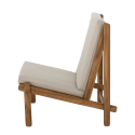 Fauteuil vintage en bois coussin beige PARAISO
