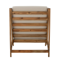 Fauteuil vintage en bois coussin beige PARAISO