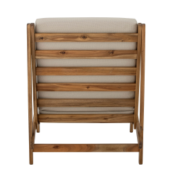 Fauteuil vintage en bois coussin beige PARAISO