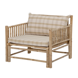 Fauteuil extérieur en bambou naturel avec coussin VIENNE