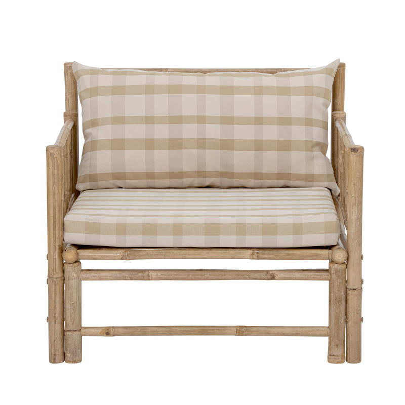 Fauteuil extérieur en bambou naturel avec coussin VIENNE