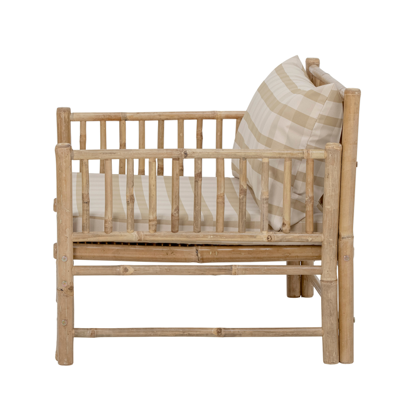 Fauteuil extérieur en bambou naturel avec coussin VIENNE