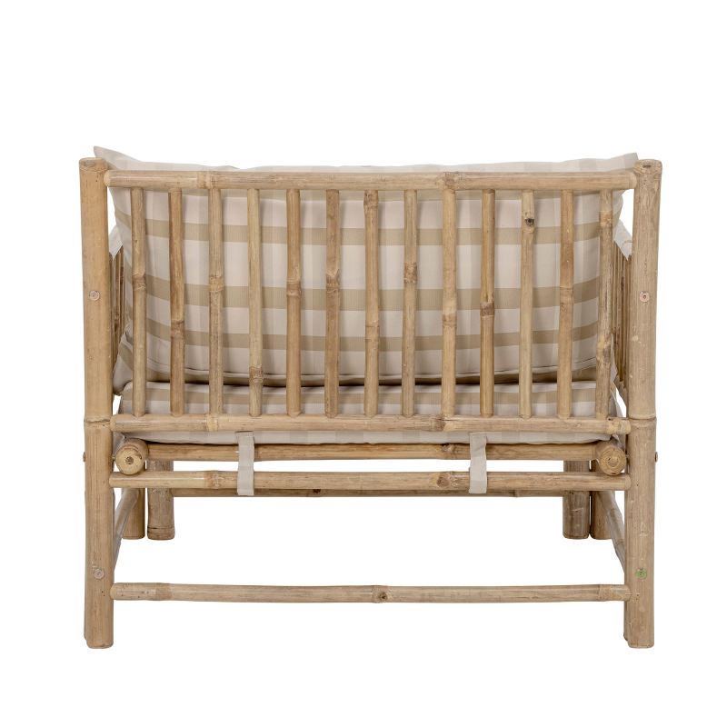 Fauteuil extérieur en bambou naturel avec coussin VIENNE