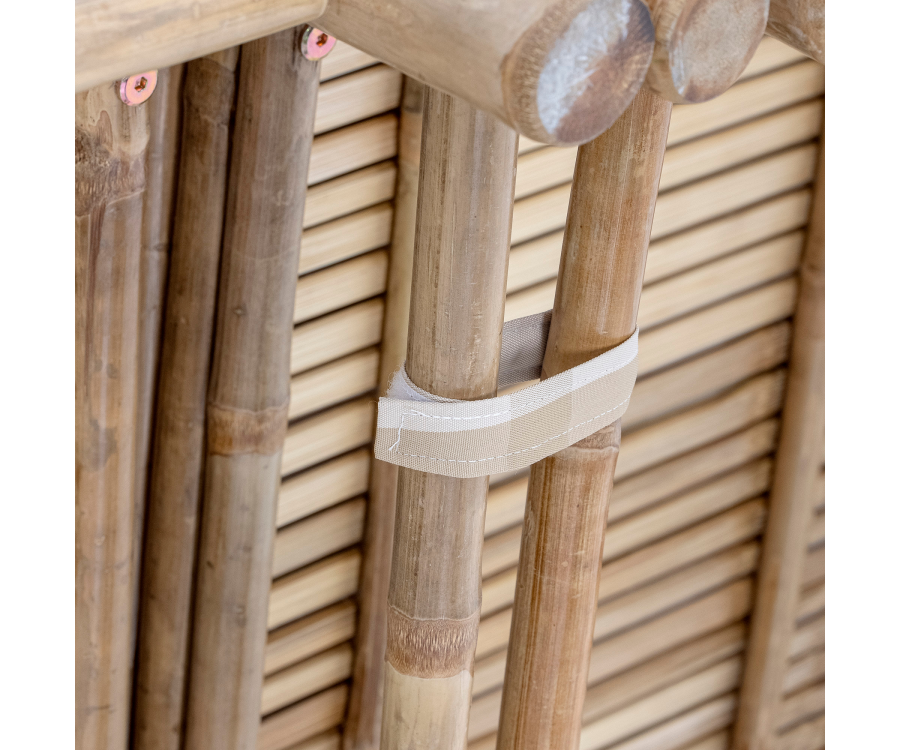 Fauteuil extérieur en bambou naturel avec coussin VIENNE