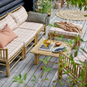 Pouf extérieur avec coussin en bambou VIENNE