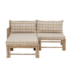 Pouf extérieur avec coussin en bambou VIENNE