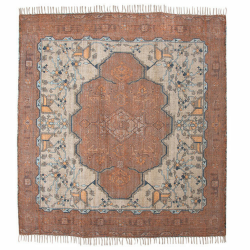 Tapis 250x250cm à motifs ethnique rouge KAMEF