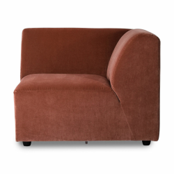 Canapé modulable section angle droit velours rouille TOUILLE