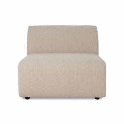 Canapé modulable section fauteuil en tissu bouclé beige LOUVE