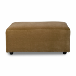 Pouf rectangulaire 97x94cm en velours moutarde KOOL