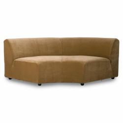 Canapé modulable section angle arrondi en velours moutarde KOOL