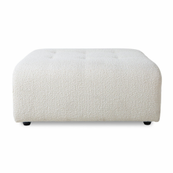 Pouf en tissu bouclé blanc 97x94cm CLAIRETTE