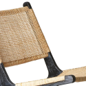 Fauteuil lounge en rotin et bois noir