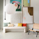 Fauteuil lounge en rotin et bois noir