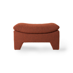 Repose-pieds en tissu bouclé couleur brique KOBO