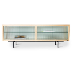 Meuble TV design portes vitrées 159cm FIFI