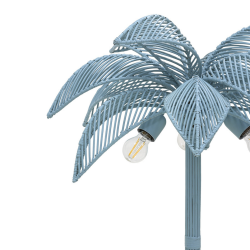 Lampadaire palmier en osier bleu 