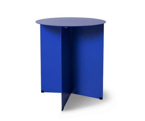 Table d'appoint ronde en métal bleu SURI